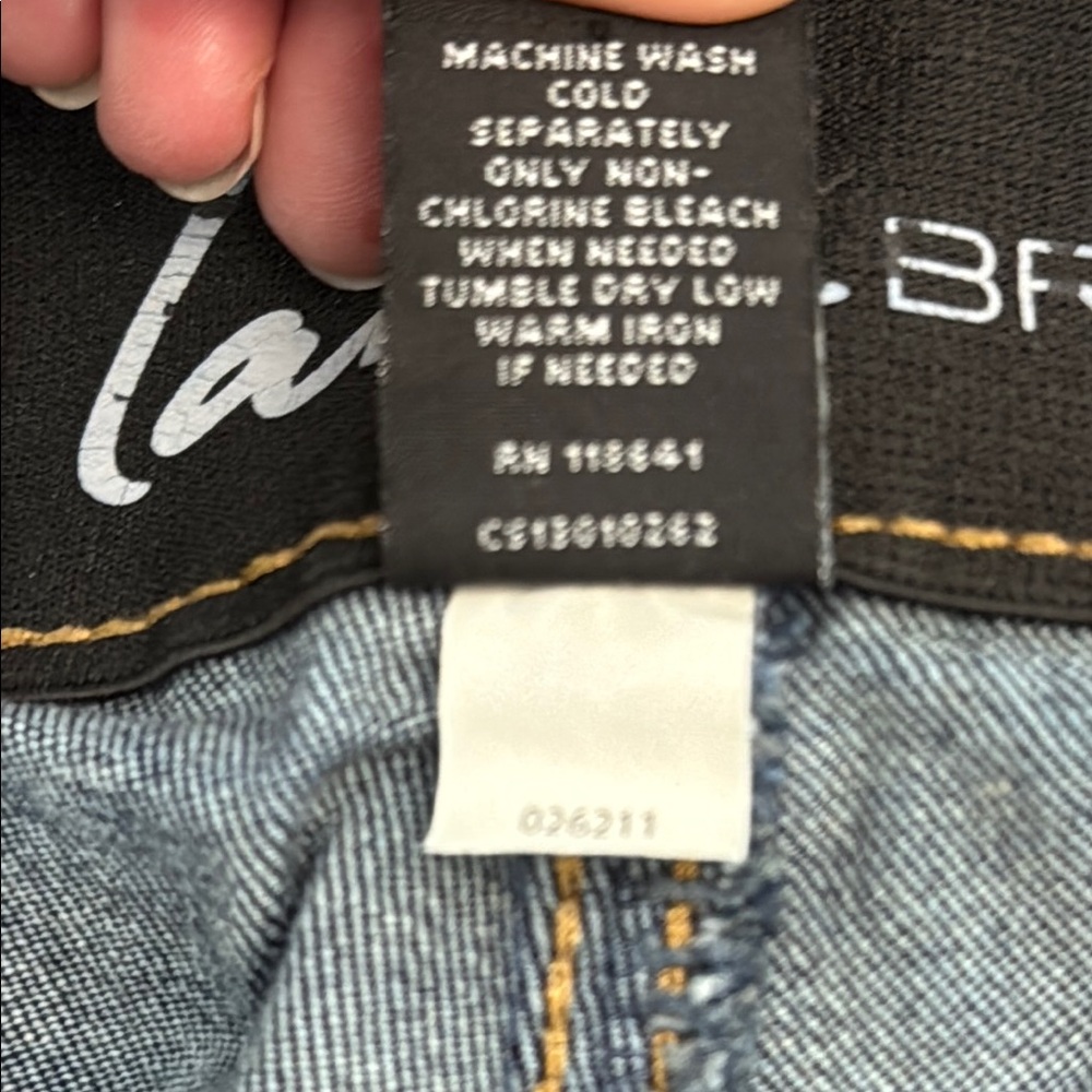Lane Bryant Blue Bootcut Jeans with Subtle Fading. Stretch Whiskering - Picture 3 of 7